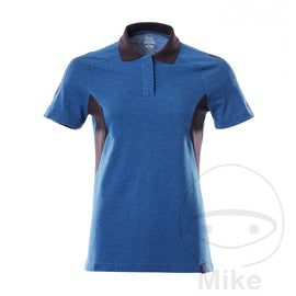 Polo-Shirt Mascot grau. 5XL Damen AZUR-blau / schwarz-blau