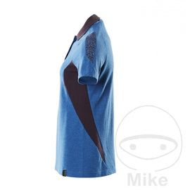 Polo-Shirt Mascot grau. 5XL Damen AZUR-blau / schwarz-blau