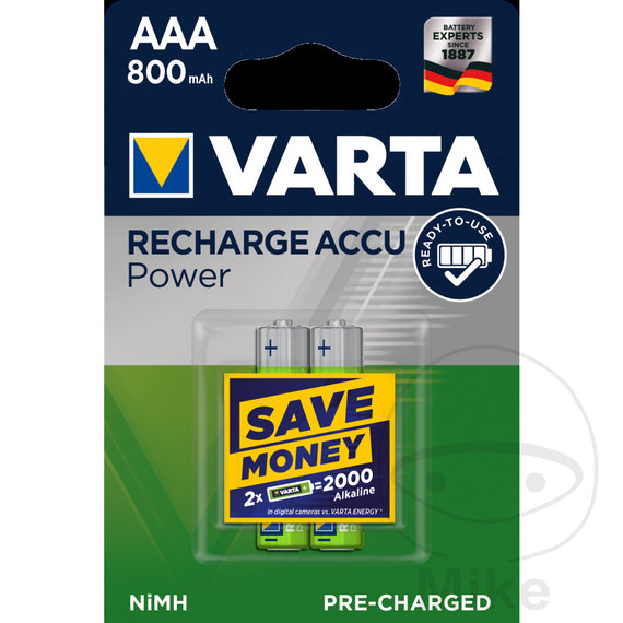 Akku-Gerätebatterie Micro AAA Varta 2er Blister Recharge Accu Power